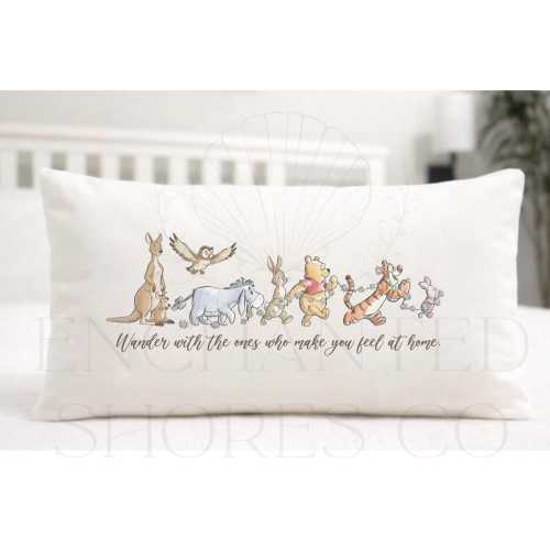Winnie the Pooh Hundred Acre Wood Lumbar Pillow, Nursery Decor Cushion