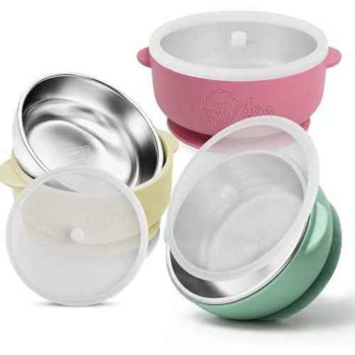 Suction Bowls for Baby 5”, Non-Toxic Stainless Steel Baby Bowls