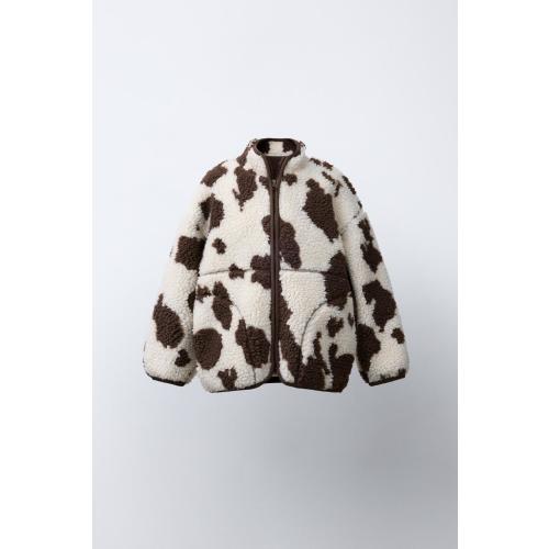 COW PRINT FLEECE JACKET - Brown | ZARA United States