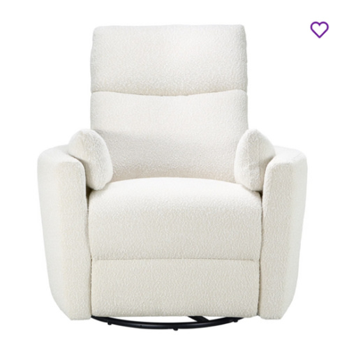 Nature's Plush Lottie Swivel Recliner In Cream Boucle & Reviews | Wayfair