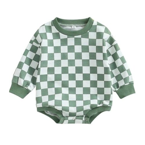 Unisex Baby Long Sleeve Checkered Bodysuit – The Trendy Toddlers