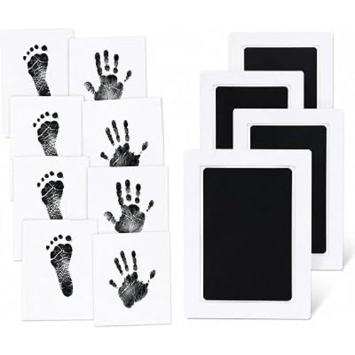 Baby Hand and Footprint Kit, 4 Inkless Ink Pads, 8 Imprint Cards