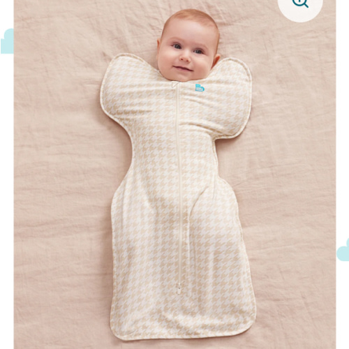 Swaddle Up™ 1.0 TOG Cotton Tan Houndstooth -Size Small