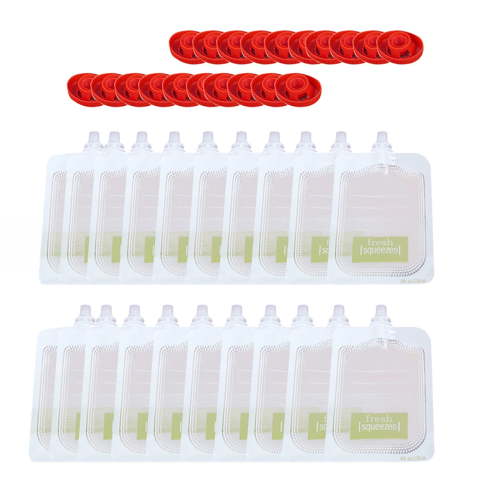 10/20/50-Pack Reusable Baby Food Pouches - BPA-Free Leak-Proof Squeeze Pouches for Homemade Purees, Snacks, Smoothies & Drinks - Dishwasher-Safe, Eco-Friendly