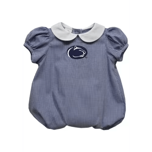 Vive La Fete Penn State Nittany Lions Baby NAVY Gingham Collar Romper - 892730731