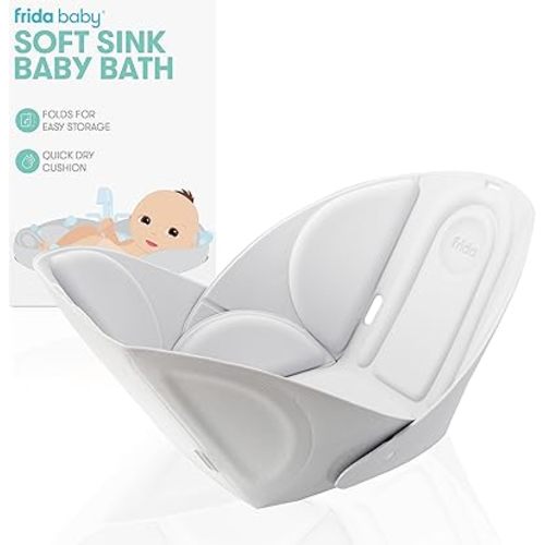Frida Baby Soft Sink Baby Bath, Sink Bather for Baby, Easy to Clean Baby Bather That Supports Baby's Head