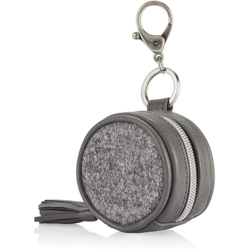 Itzy Ritzy Pacifier Holder Case with Clip - Pacifier Case Includes Clasp to Easily Attach to a Diaper Bag or Purse, Measures 2.5" in Diameter and Holds 2 Pacifiers (Grayson)