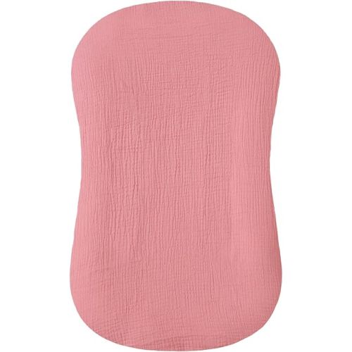 Hooyax Muslin Baby Lounger Cover Soft Organic Cotton Slipcover Fits Newborn Lounger for Baby Boys and Girls (Flesh Pink)
