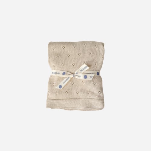 Heirloom Pique Organic Cotton Baby Blanket - Birch
