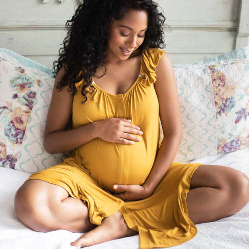 Ruffle Strap Labor & Delivery Gown | Honey