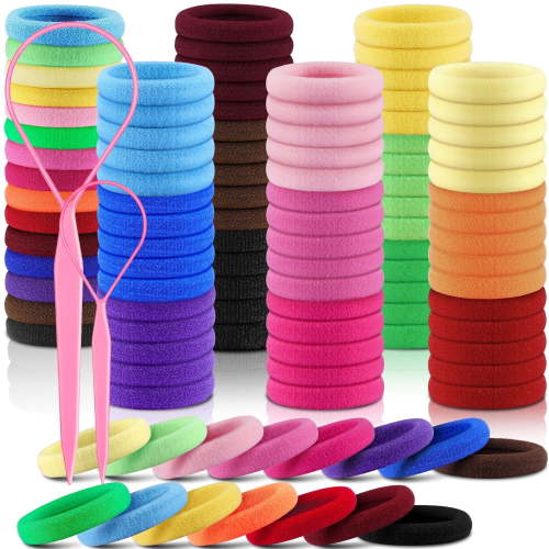 MORGLES 150PCS Hair Ties for Girls & Toddlers, Seamless Baby Hair Bands, Stretchy Hair Ties No Damage Ponytail Holders for Infants and Kids,15 Colors