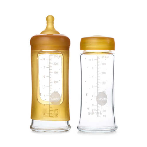 Wide Neck Baby Glass Bottles  Two-Pack - 250ml/8.5oz