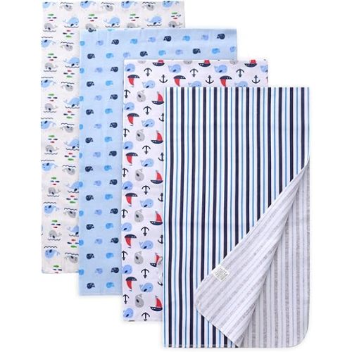 Gina Era Cotton Flannel Receiving Blankets Baby 4 Pcs, Baby Swaddle Blankets, Baby Flannel Blanket 30 X 40 Inch for Boy Girl (STYLE-21)