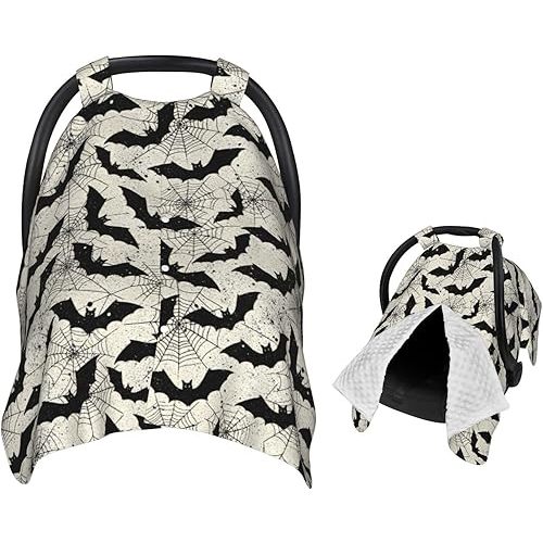 Black Bat Baby Car Seat Canopy Nursing Cover for Newborn Car Seat Breastfeeding Covers Blanket Newborn Shower Gift