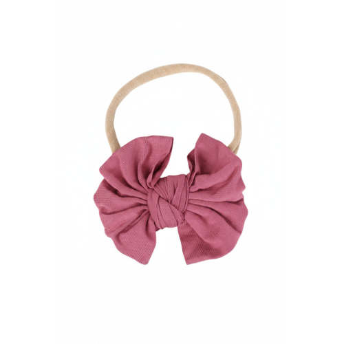 Solid Dusty Rose Knit Bow Headband