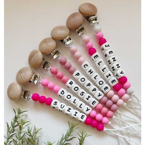 Personalized Pacifier Clip - Pink Lineup