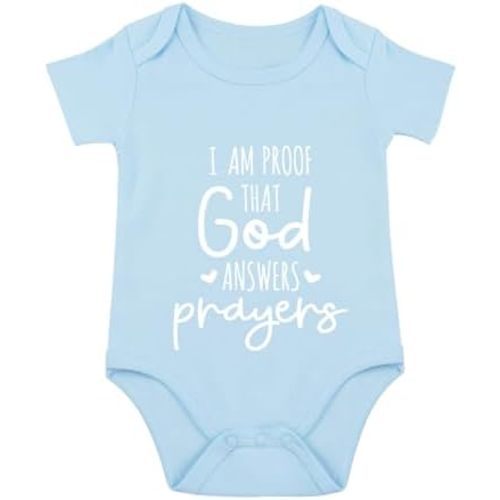 I Am Proof That God Answers Prayers Baby Bodysuit Baby Religious Bodysuit Blessing Babies Clothing