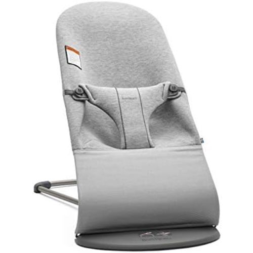 BabyBjörn Bouncer Bliss, Light Gray, 3D Jersey | 2-in-1 Adjustable Baby Bouncer Seat and Toddler Chair, Newborn to Toddler (8-29 lbs), 4 Positions, Lightweight & Portable