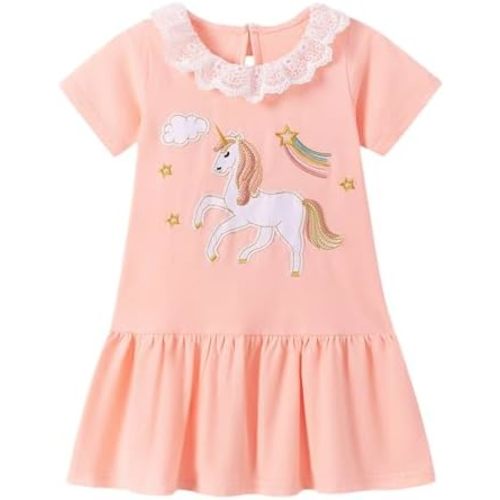 2-8 Years Girls Dresses Toddler Casual Summer Dress Cute A-line Dress for Home School