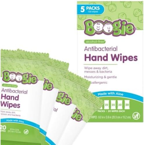 Boogie Antibacterial Hand Wipes - 100 Count