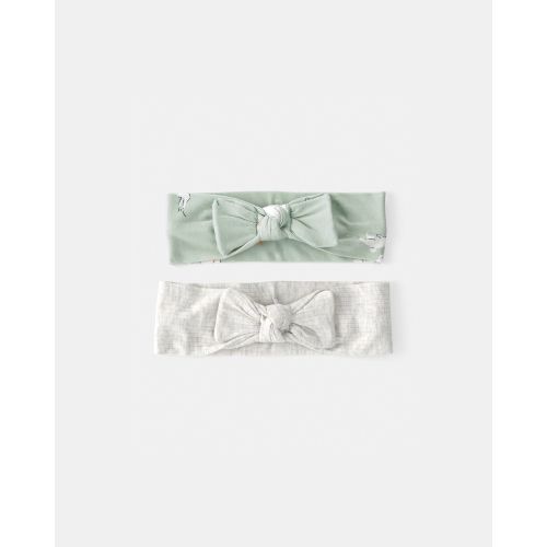 Baby Girl 2-Pack Easter Bunny PurelySoft Headwraps - Green/Ivory - Carter's | Carter's