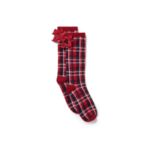 Girl Fireside Red Tartan Tartan Bow Sock by Janie and Jack