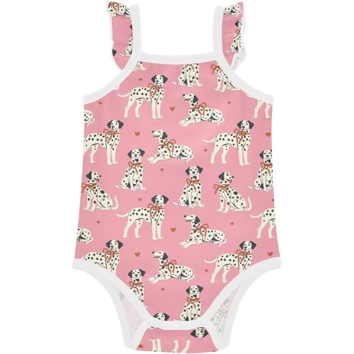 Baby Girls Sleeveless Bodysuit Dalmatian Dogs Cotton Baby Clothes 0-24 Months Soft Rompers