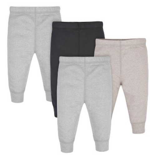 Gerber Baby and Toddler Boys Active Pants, 4 Pack, Gray & Black