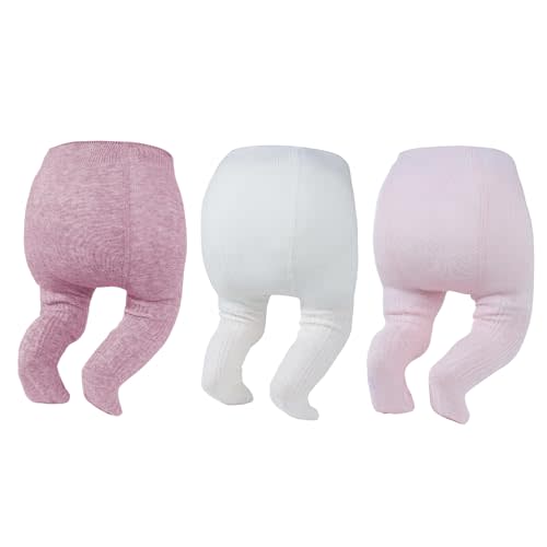 Newborn Baby Girls Tights Infant Cable Knit Winter Cotton Warm Footed Tights
