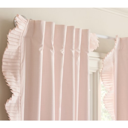 Blush Pleated Ruffle Blackout Curtain