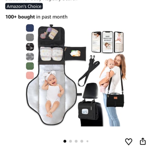 Portable Changing Pad for Newborns, Travel Diaper Changing Pad - Waterproof, Foldable & Detachable Diaper Changing Station for Baby Registry Search