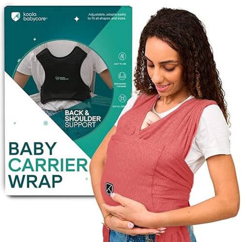 Koala Babycare Baby Carrier Wrap, Easy to Wear As a T-Shirt - Original Baby Carrier Newborn to Toddler - Sling One Size Fits All - Baby Wraps Carrier Up to 22lbs