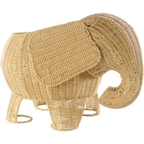 Elephant Washable Wicker Floor Basket