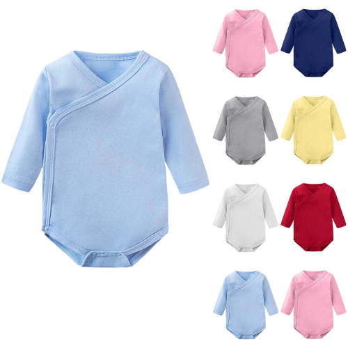 PIWHJQK Newborn Bodysuit Kids Solid Long Sleeve Fall Winter Warm Infantborn Cotton Infant Outfits