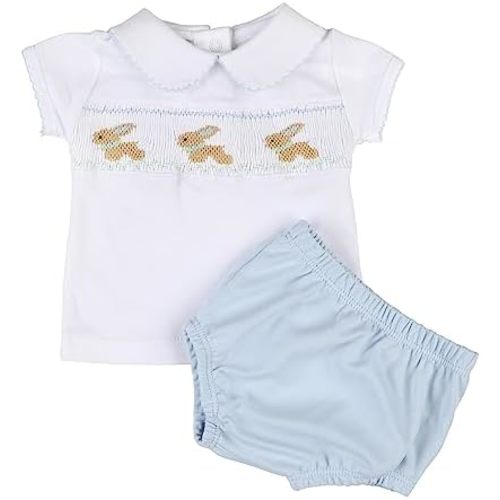 Magnolia Baby Baby Boy Springtime Bunny Classics Diaper Cover Set Blue