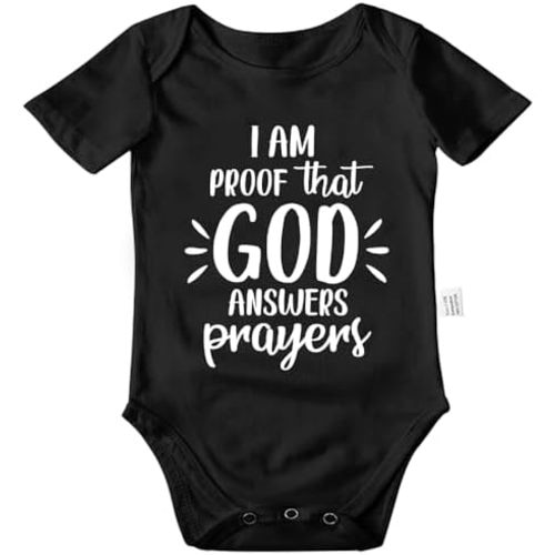 I Am Proof That God Answers Prayers Bodysuit, Christian Infant Cotton Romper Short Sleeve Outfits 0-24 Months