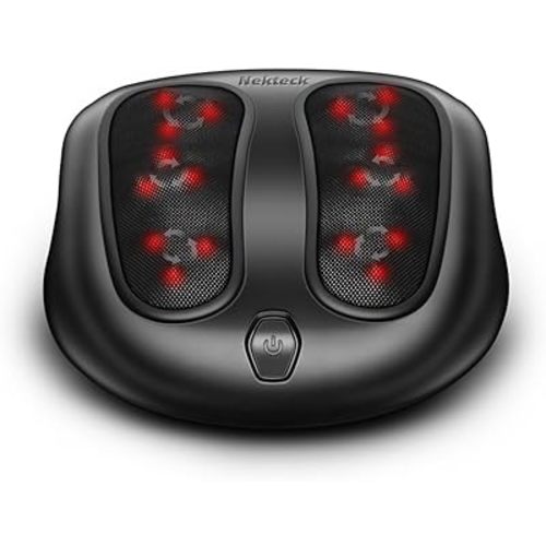 Nekteck Foot Massager with Heat, Shiatsu Heated Electric Kneading Foot Massager Machine for Neuropathy, Plantar Fasciitis, Feet Massage for Pain Relief, Circulation, Ideal Gifts for Man Woman Her Him