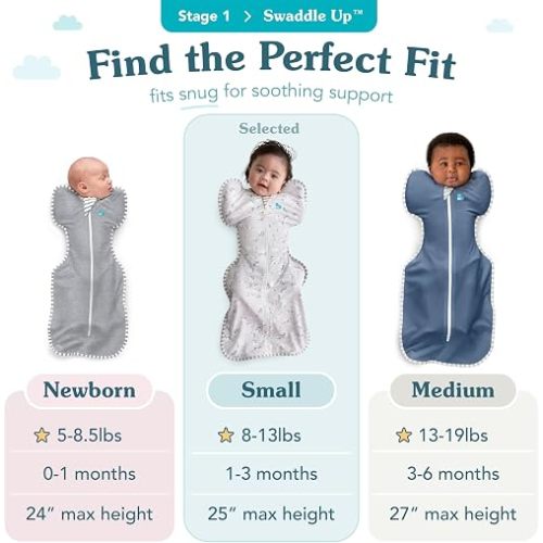 Love to Dream Swaddle UP, Baby Sleep Sack, Self-Soothing Sleep Sack 8-13 lbs., Dramatically Better Sleep, Secure Fit Calms Startle Reflex, 1.0 TOG, Small