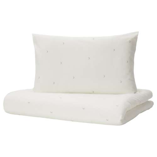 LENAST Duvet cover 1 pillowcase f crib - white 43x49/14x22 "