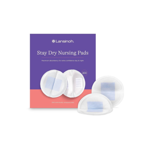Lansinoh Stay Dry Disposable Nursing Pads, Soft and Super Absorbent Breast Pads, Breastfeeding Essentials for Moms, 200 Count