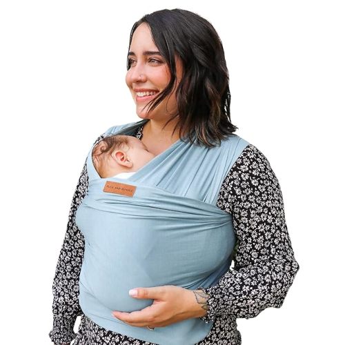 Tuck and Bundle Baby Wrap Carrier for Newborns, Infant Carrier for Babywearing, 8-35 lb Lightweight Soft Tencel Modal Baby Wraps, Baby Essentials, Best for Baby Shower, 0-18 Months Old - Citadel Blue