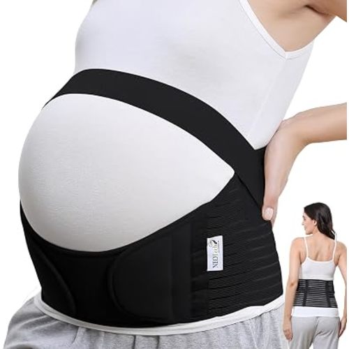 NeoTech Care Pregnancy Belly Band, Maternity Belt, for Pregnancy Belly Support, Back/Pelvic Support (Size L, Black Color)