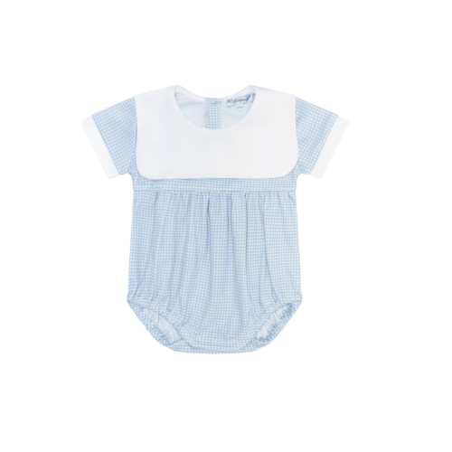 Blue Gingham Baby Bubble - 3-6M