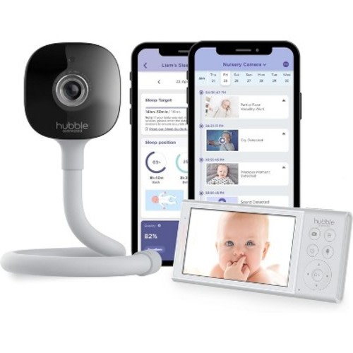HUBBLE CONNECTED GoBaby AI Pro  Baby Monitor Camera and Parent Unit w/ Covered Face & Rollover Alert, True Cry Detection, Sleep Trainer & More