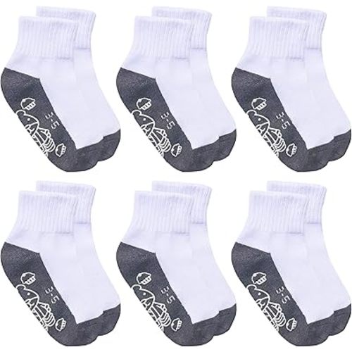 RATIVE Non Skid Anti Slip Crew Socks With Grips for Baby Infant Toddlers Kids Boys