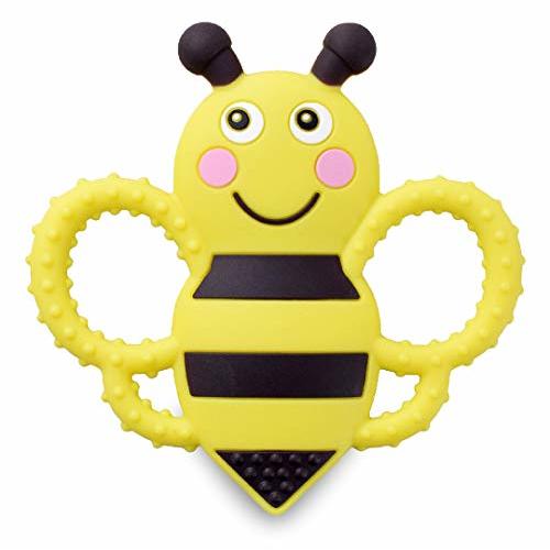sweetbee Buzzy Bee Multi-Textured, Soft & Soothing, Easy-Hold, Silicone Teether Toy (BPA Free, Freezer & Dishwasher Safe)