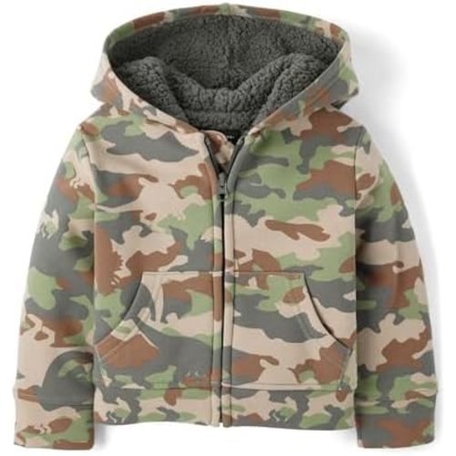 The Children's Place And Toddler Long Sleeve, Sherpa Lined, Zip-front Hoodie Sweatshirt