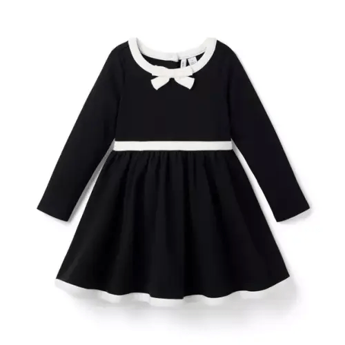 Girl Black Bow Ponte Dress by Janie and Jack