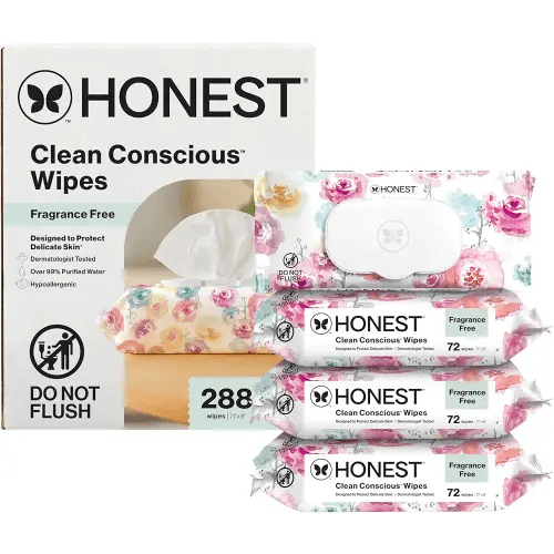 The Honest Company Hypoallergenic Multi-Use Baby Wipes for Sensitive Skin, Rose Blossom, 288 Count