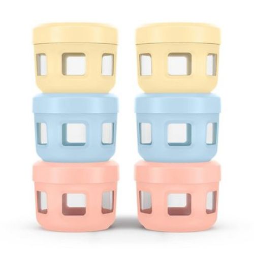 Ello 12pc (Set of 6) Glass Condiment Food Storage Containers Multicolor Pastels